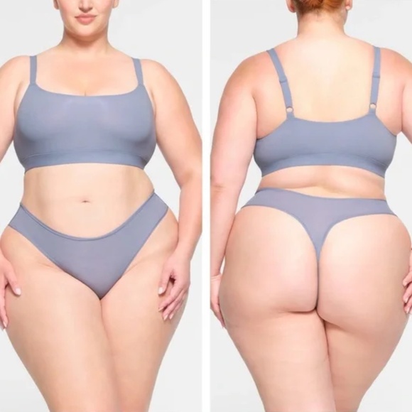 SKIMS Other - NWT Skims Fits Everybody Thong in Sky Women’s 3X Plus Size Light Dusty Blue